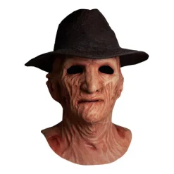 Trick Or Treat Studios A Nightmare on Elm Street 2: Freddy's Revenge - Deluxe Freddy Krueger Mask with Fedora Hat