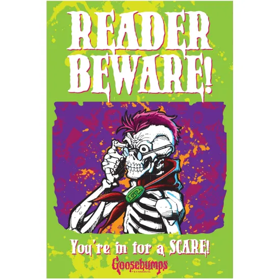 goosebumps__reader_beware_SKUruzNNko5Pd_1.webp Trick Or Treat Studios Goosebumps - Reader Beware Metal Sign